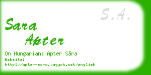 sara apter business card